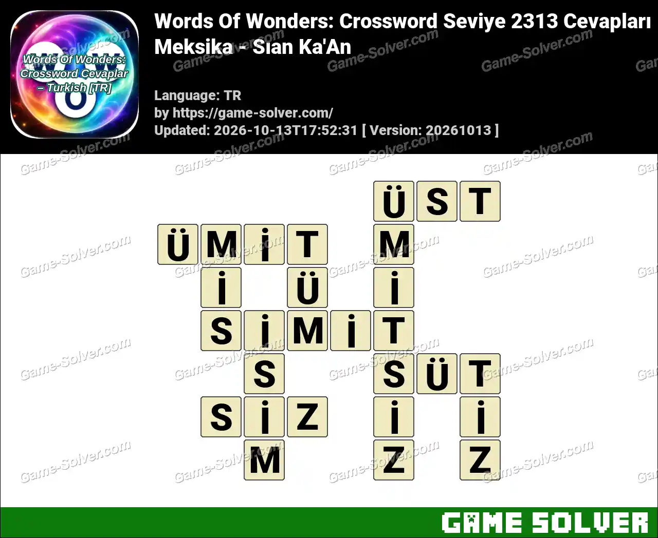 Words Of Wonders: Crossword Seviye 2313 Cevapları – Meksika – Sıan Ka’An